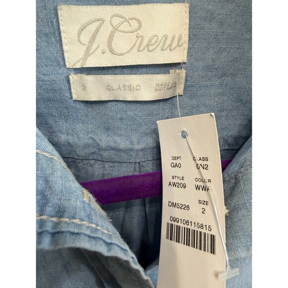 J CREW Classic-fit Chambray Shirt Relax Fit Women's 2 New - Picture 13 of 14